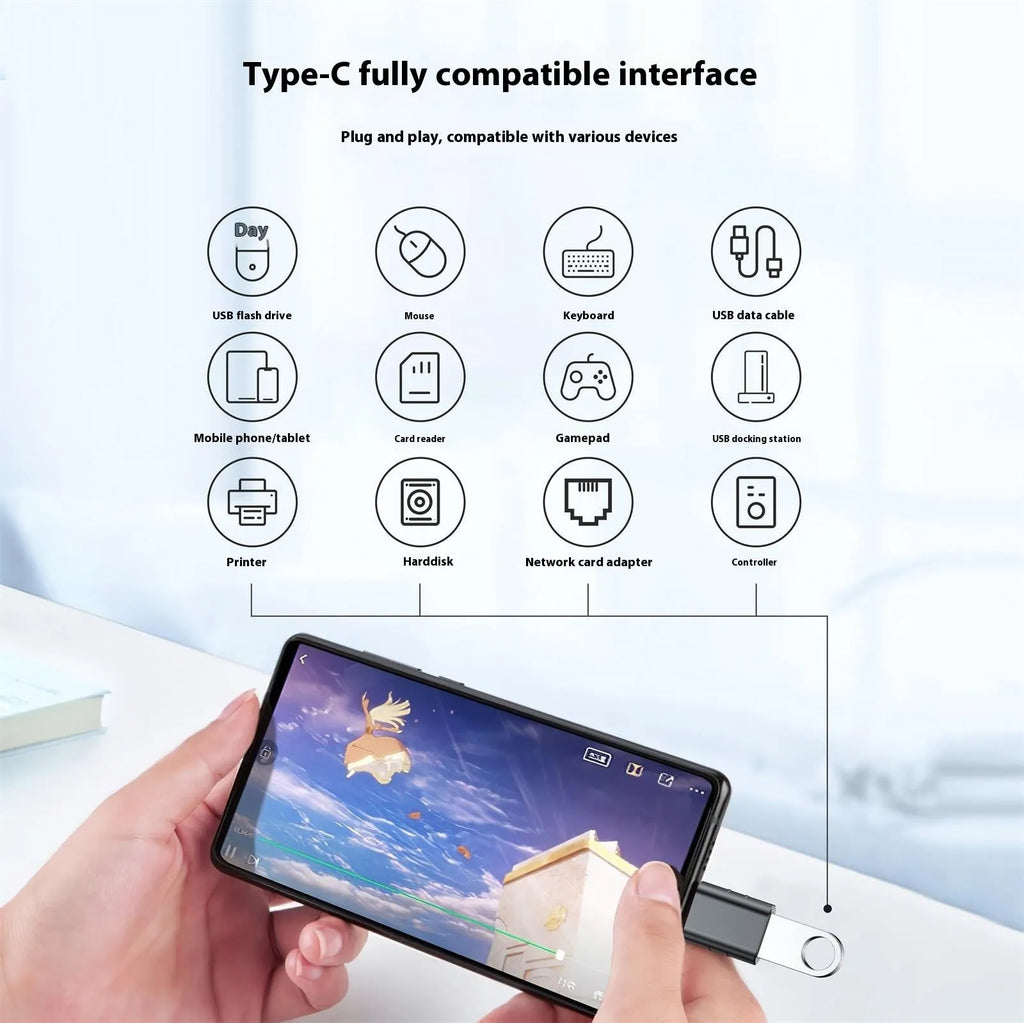Champagne Gold USB data and charging converter with zinc alloy shell