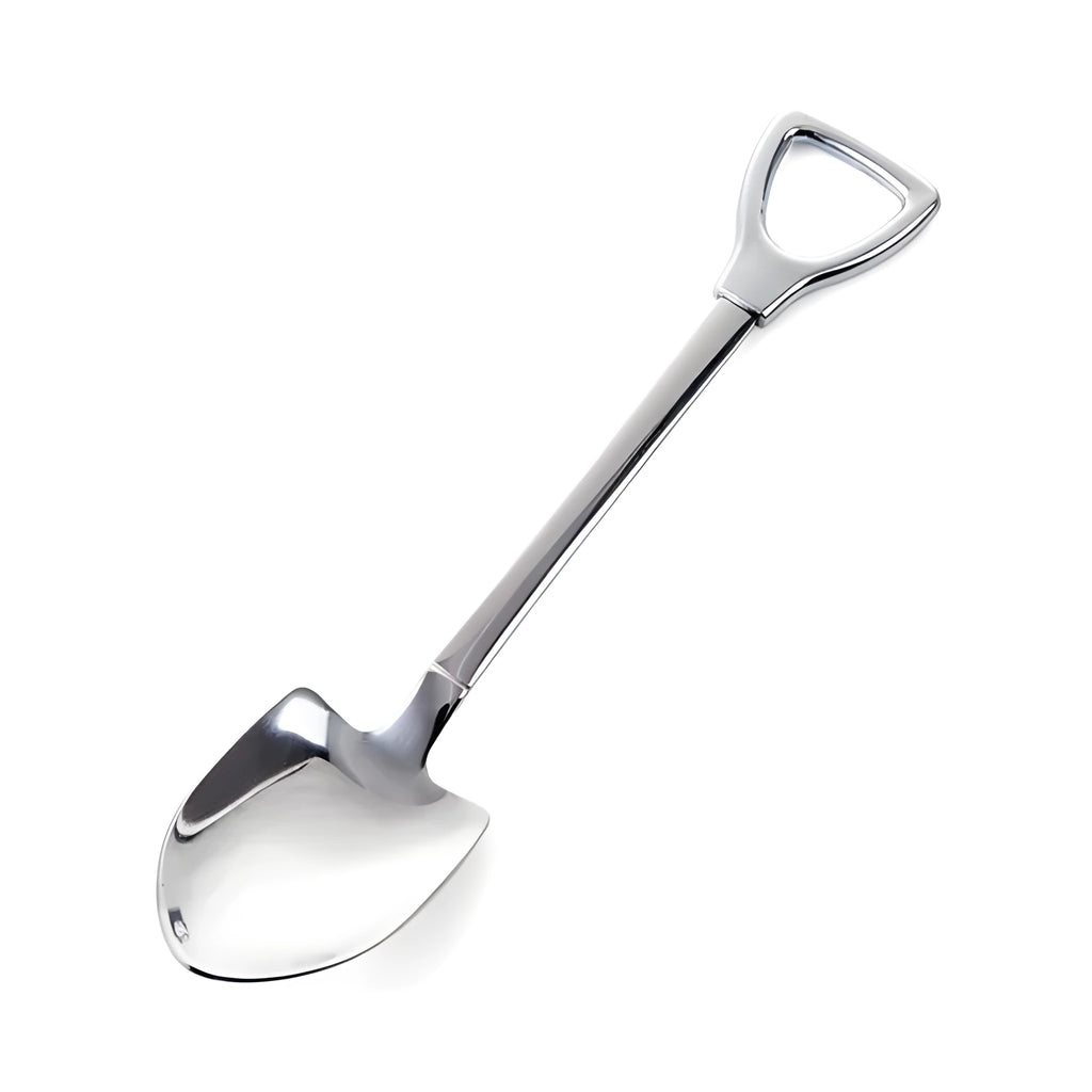 Children's dessert spoon in 201 stainless steel with mirror polish, green colour option, size M