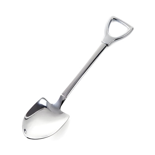 Children's dessert spoon in 201 stainless steel with mirror polish, green colour option, size M