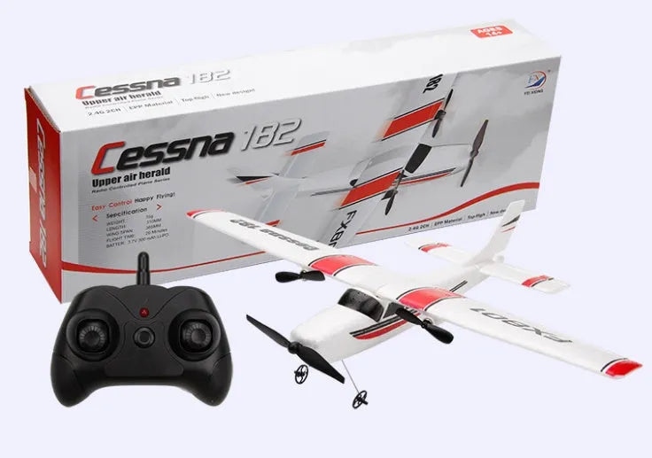 DIY Cessna 182 remote control glider in EPP foam with wing, tail, and landing gear components