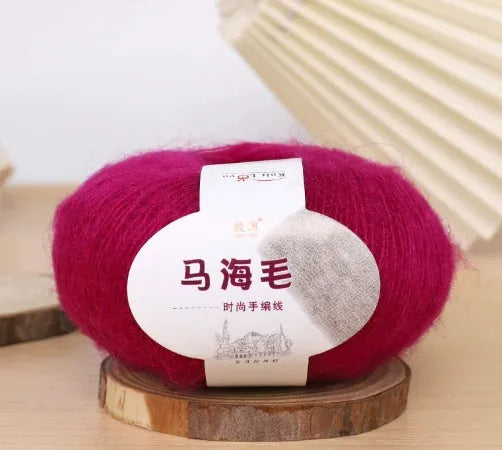 Mohair wool ball for DIY scarf knitting in multiple colour options