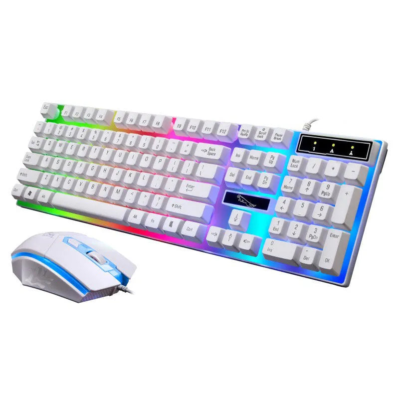 G21 wired USB mouse and PS/2 keyboard set in black with cable and ergonomic design