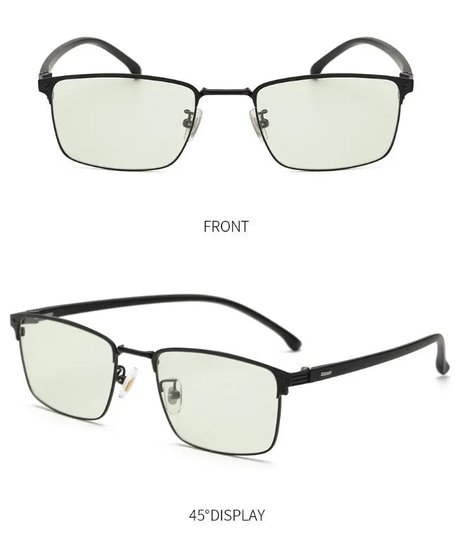 Flat without degree anti-blue glasses with PC lens, 20g, in black colour on white background