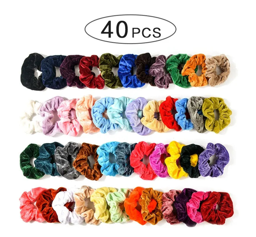 Gold velvet head ring with wave styling 10cm 40 colour mixing handmade women's hair accessory