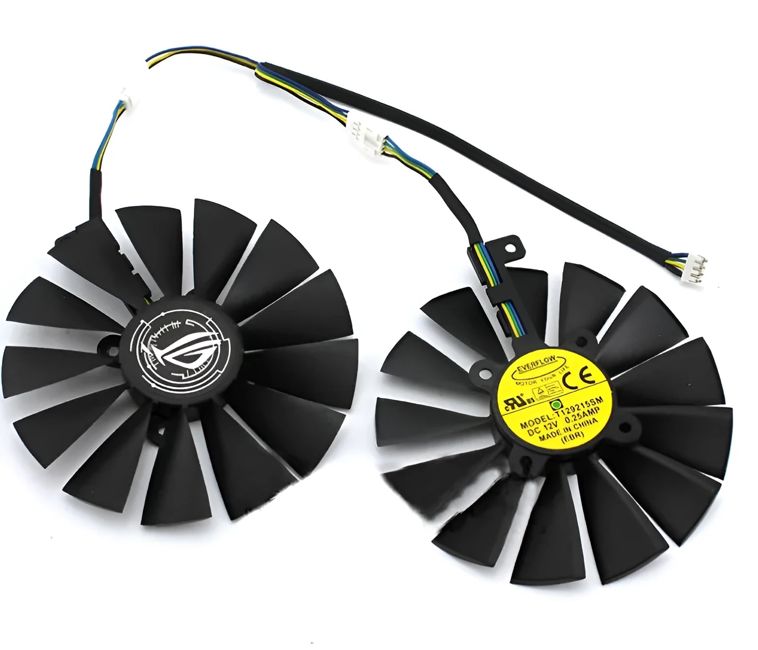 EVERFLOW T129215SM graphics card cooling fan 95mm x 95mm x 10mm with 4-pin cable