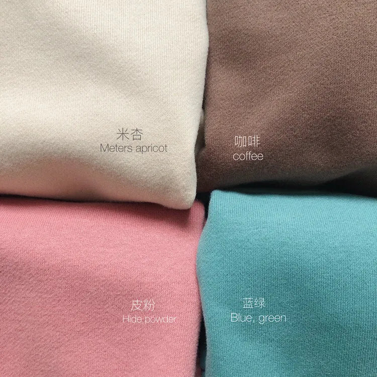 Children's basic long-sleeved sweatshirt in solid colour cotton knit, unisex Korean style, 80-130cm height options