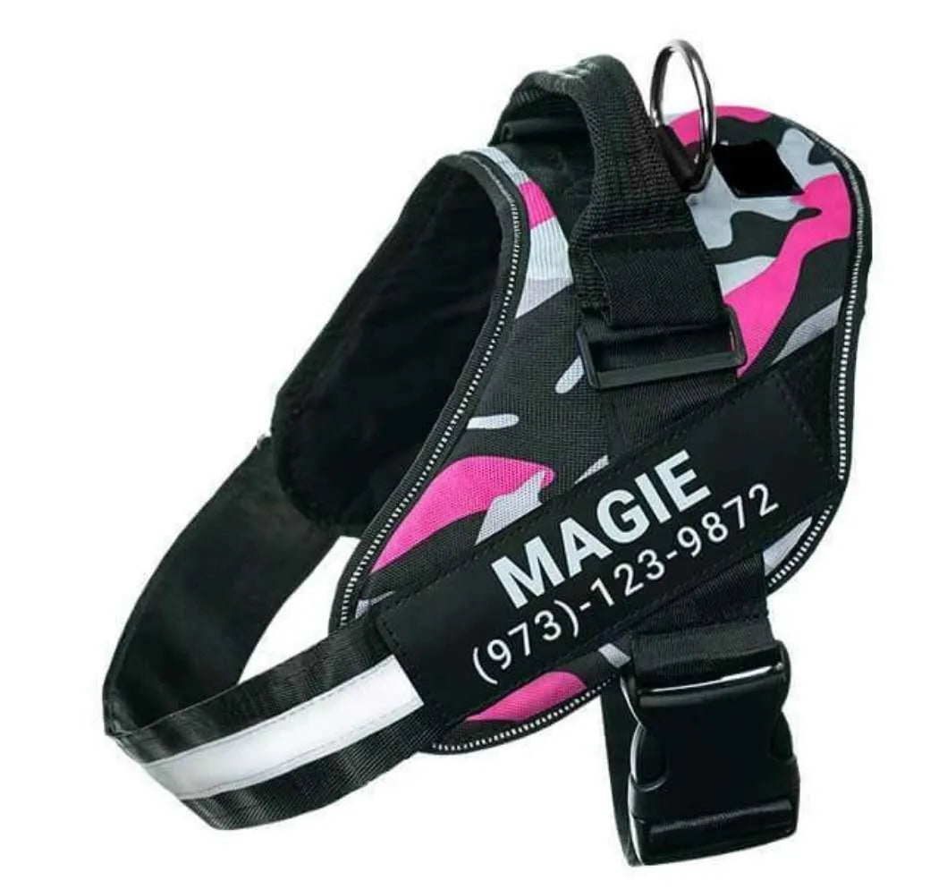 Personalised Custom Reflective Breathable Dog Harness No Pull Adjustable Pet Harness Vest for Small Large Dogs with Patch Nylon Chest Strap Many Sizes and Colours