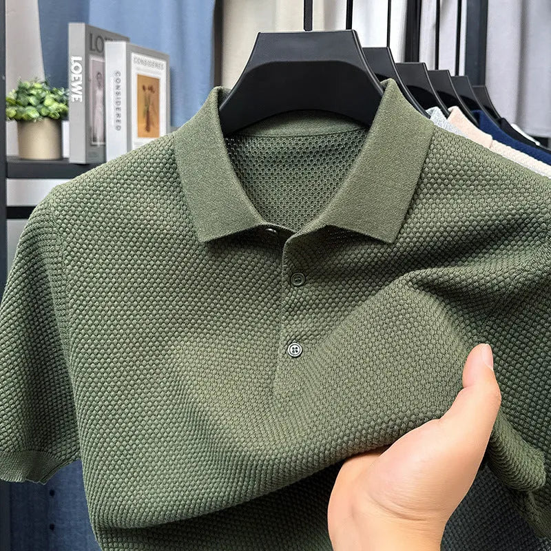 Men's loose fit cotton short sleeve pullover sweater in various colours and sizes