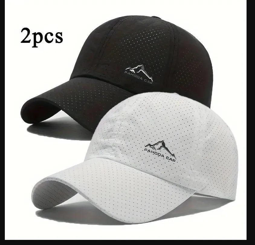 Adjustable polyester baseball cap in Army Green colour with breathable hollow design on a white background.