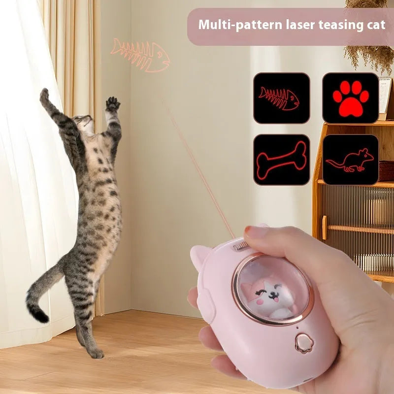 Pet comb grooming brush with integrated laser pointer toy for cats and dogs
