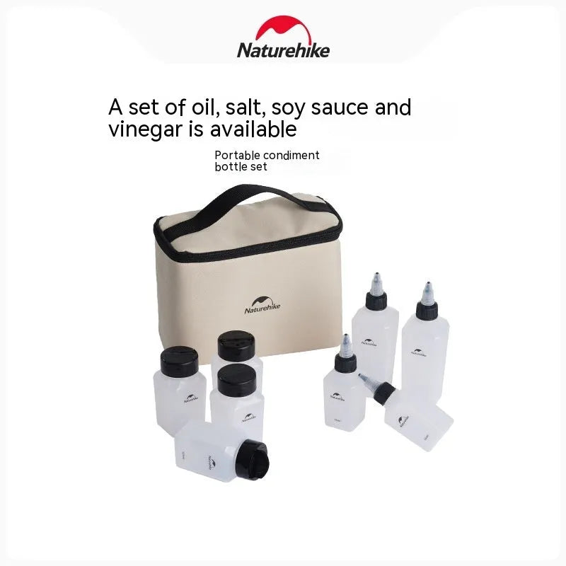 Six-piece portable seasoning bottle set in modern simplicity style made from PP material