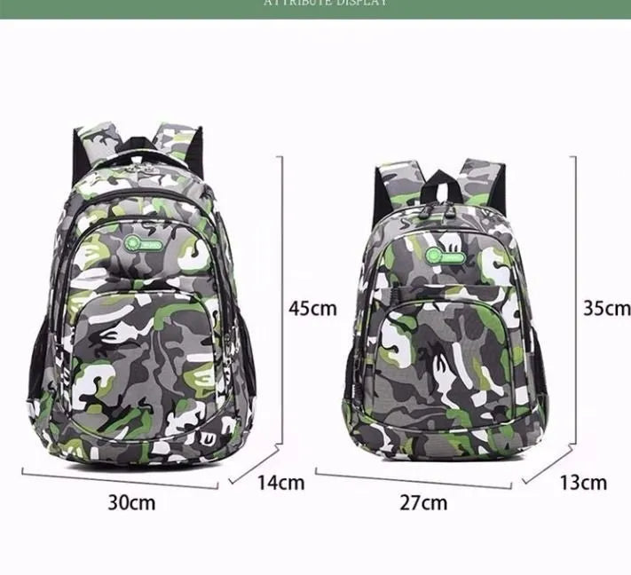 Blue lightweight Oxford fabric backpack for teenagers with side zip pockets and padded straps.