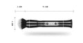 Electric makeup brush with white body, fibre wool bristles, and two rounded brush heads including foundation and blush applicators