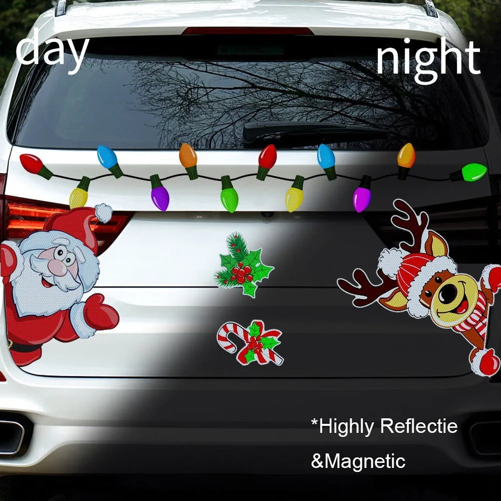 Christmas elk reflective magnetic sticker with cartoon design in RFM026 colour
