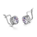 Korean retro crown-shaped clip earrings with white diamond details in rose gold colour