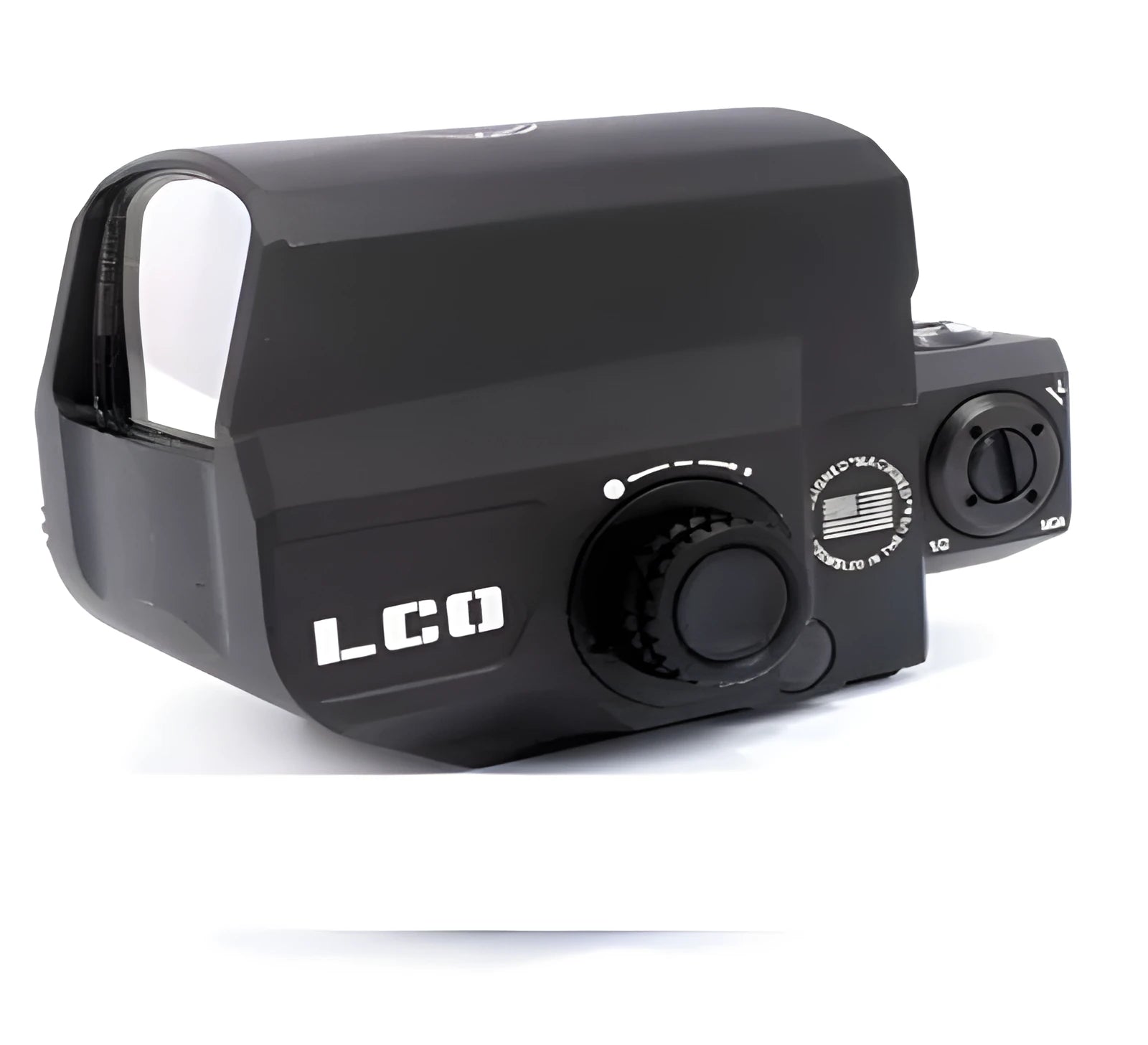 LCO tactical red dot sight with holographic display mounted on 20mm rail