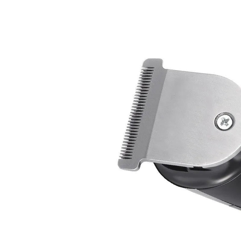Three-in-one rechargeable men's grooming suit in compact case with attachments