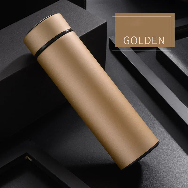 450ml stainless steel vacuum insulated water bottle in black, red, gold, or blue colour