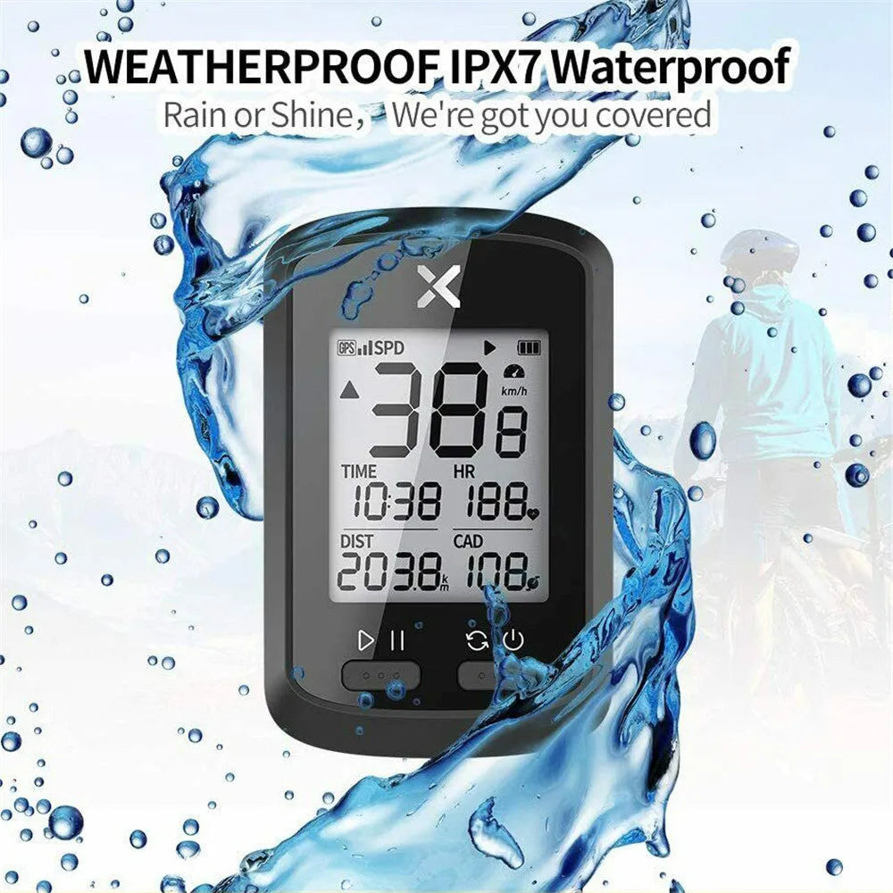 Black plastic bicycle stopwatch with waterproof construction for cycling timing