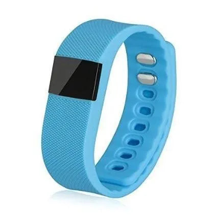 Ordinary bracelet pedometer in black, blue, green, orange, or yellow colour on wrist