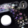 Nail sticker beauty products with 1 metre starry paper and 4 cm width in plastic bottle packaging