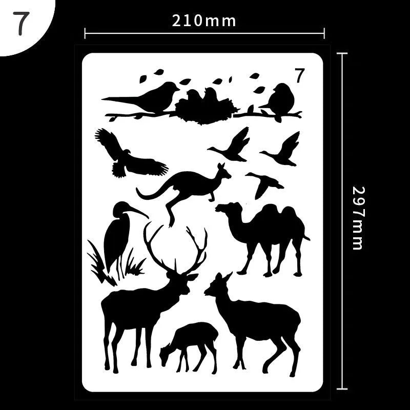 White plastic drawing stencil template for easy tracing and art projects.