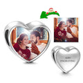 Soufeel silver engravable heart charm with high polish finish on white background