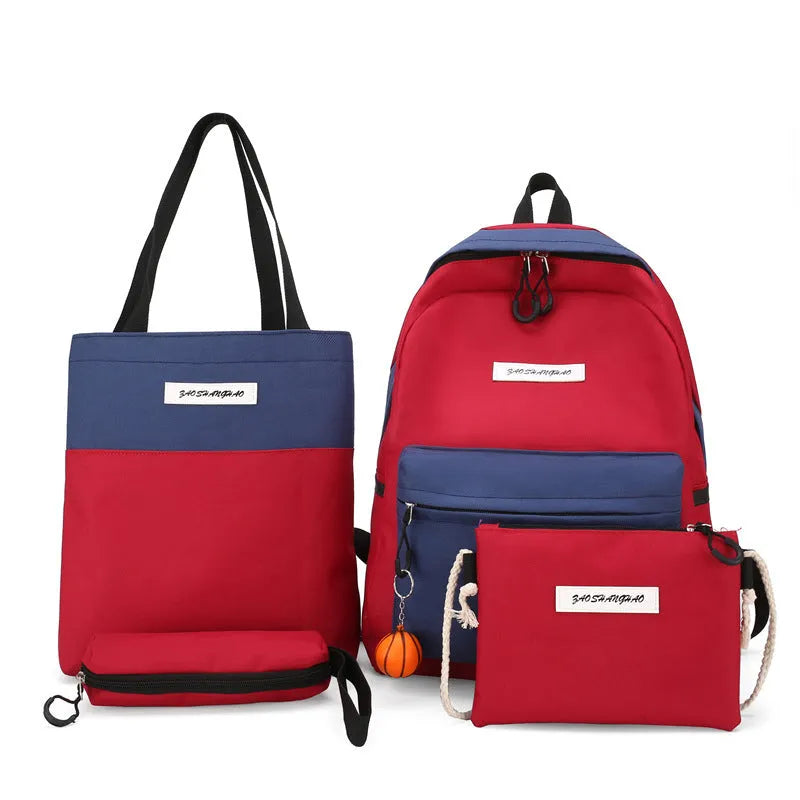 Medium canvas backpack for women, square vertical section, air cushion strap, available in black