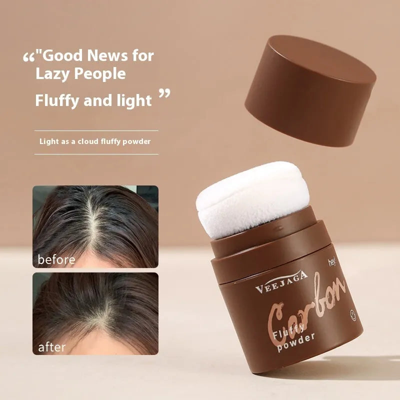 Mattifying hair and face powder for oil control on bangs, available in three shades