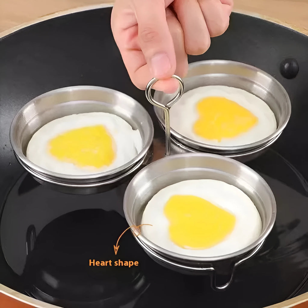 Mini heart-shaped egg steamer made from stainless steel for boiling and stewing eggs