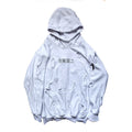 White loose ripped hoodie for men with hooded collar and distressed holes, autumn casual wear