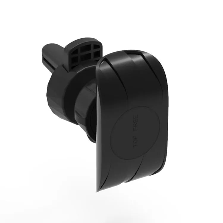 Black car phone holder with magnetic mount and adjustable rotation head
