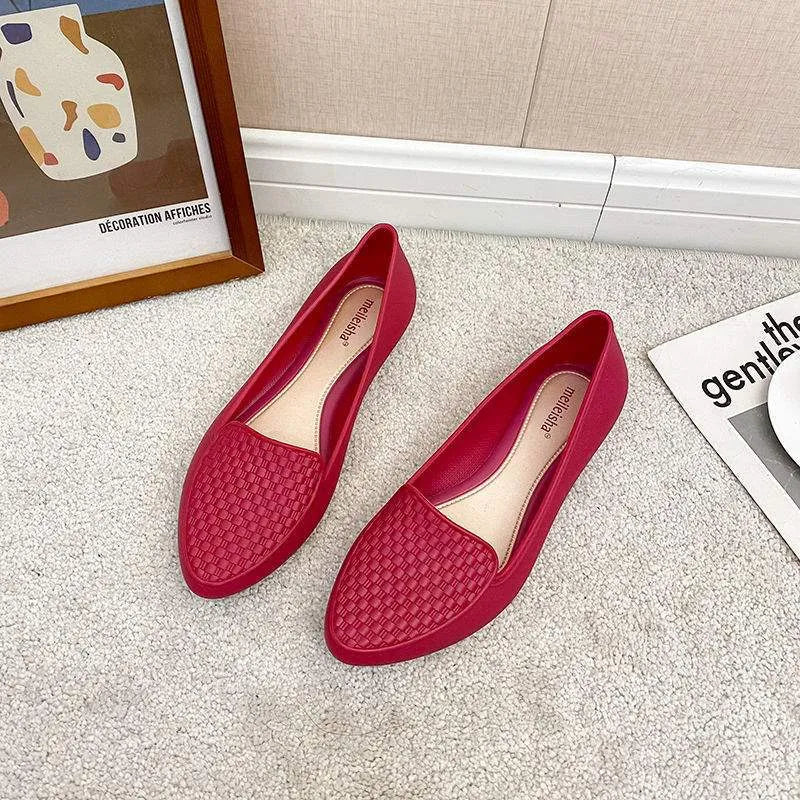 Baotou women's summer outdoor anti-slip flat crystal slip-on sandals with PVC upper, low heel, available in several colours
