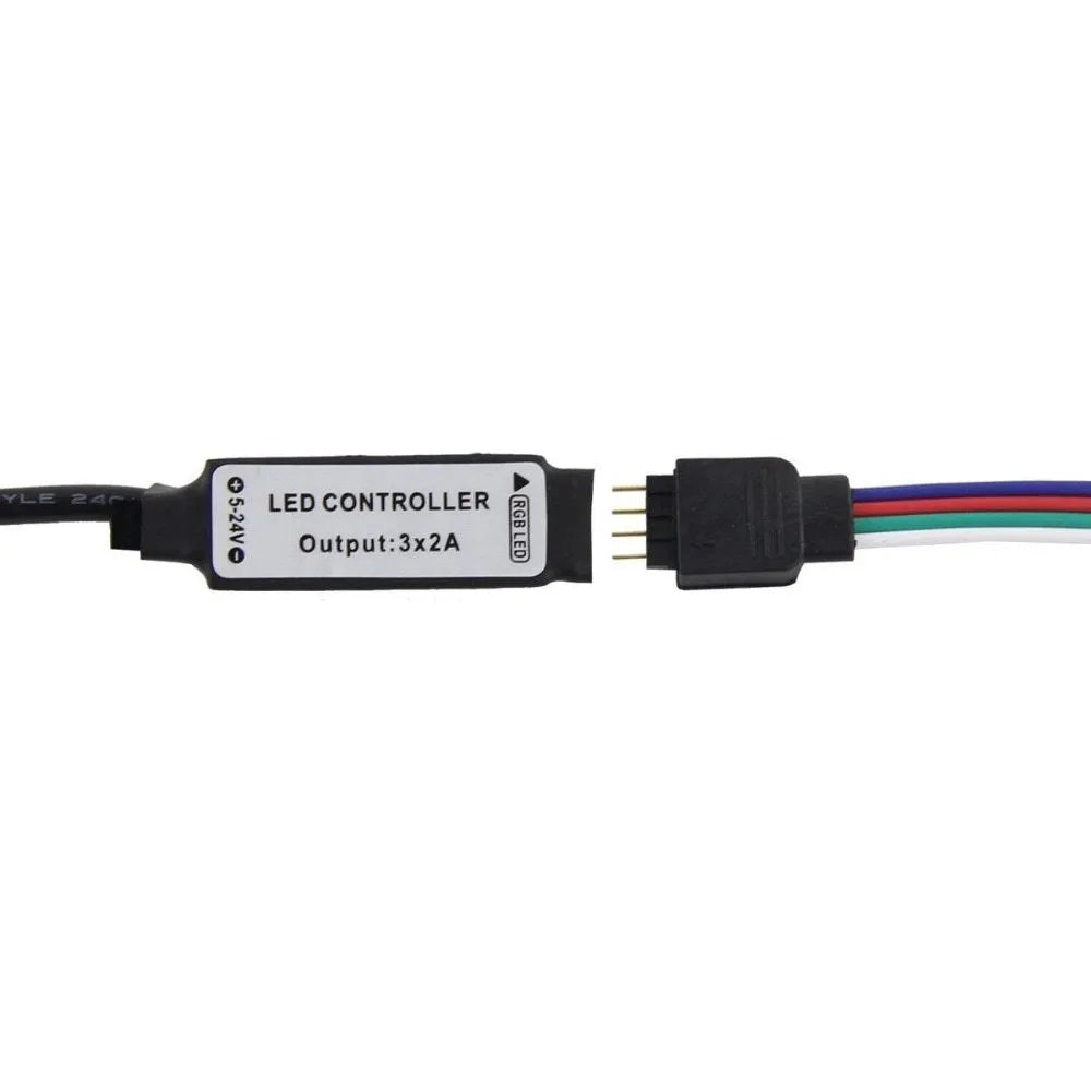 1 metre long USB LED light strip with attached cable, available in six colour options including white, blue, and red.