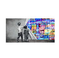 Children's abstract graffiti wall art canvas print frameless modern style