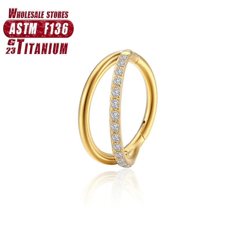 Titanium alloy nose ring F136 piercing jewellery in multiple colours and sizes