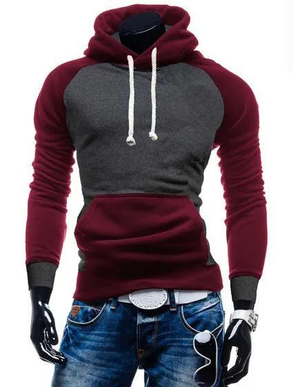 Hip hop slim hoodie in black, cotton blend streetwear pullover