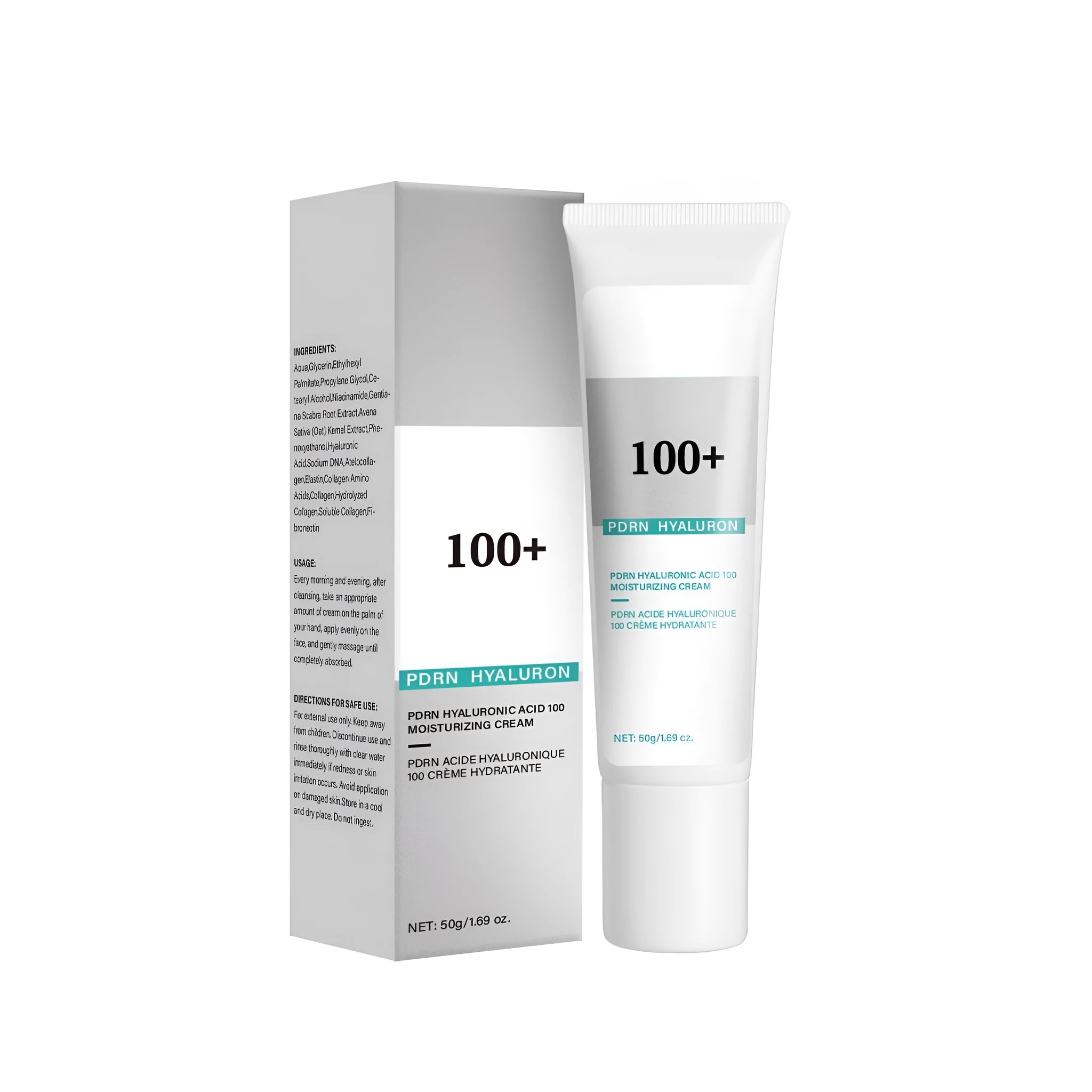 Hyaluronic Acid Cream 50g in white container with blue label, model FP-F059