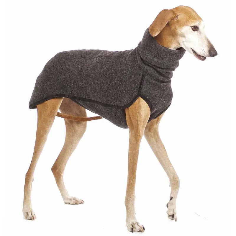 Newest winter dog coat for medium large dogs in rabbit fleece with high collar, pullover style