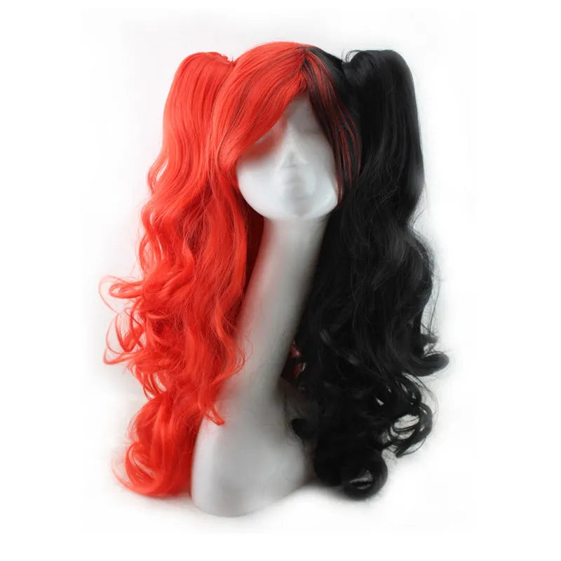Colorful long curly wig with high temperature wire hairline, available in multiple colour combinations