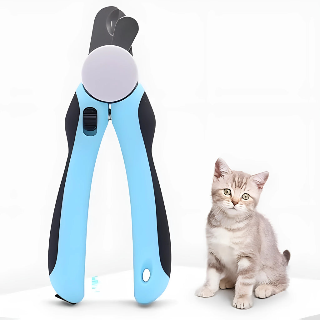 Blue heavy duty dog nail clippers with safety guard for large dogs and thick nails