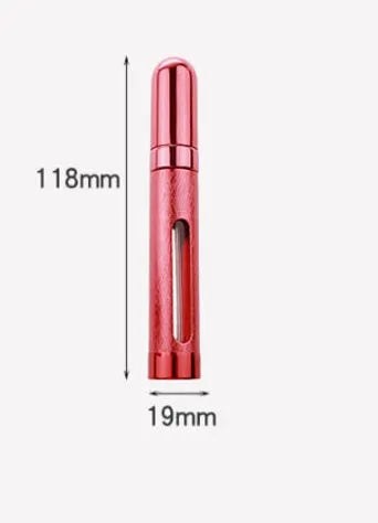 12ml aluminium and glass portable perfume bottle in bullet shape with colour options