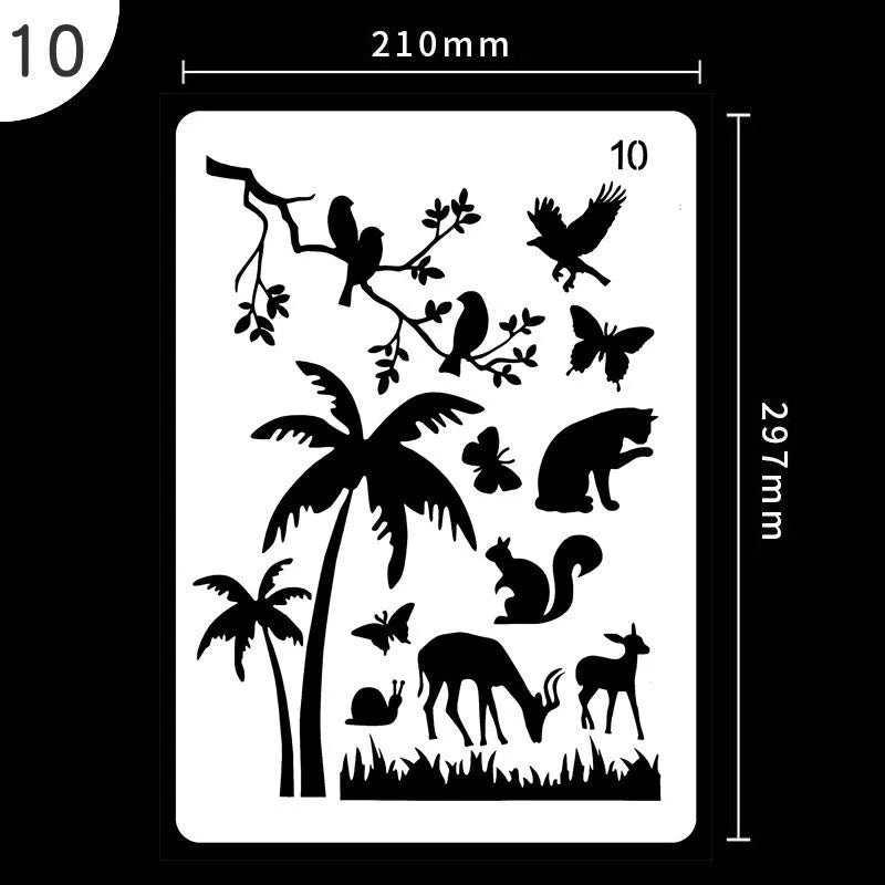 White plastic drawing stencil template for easy tracing and art projects.