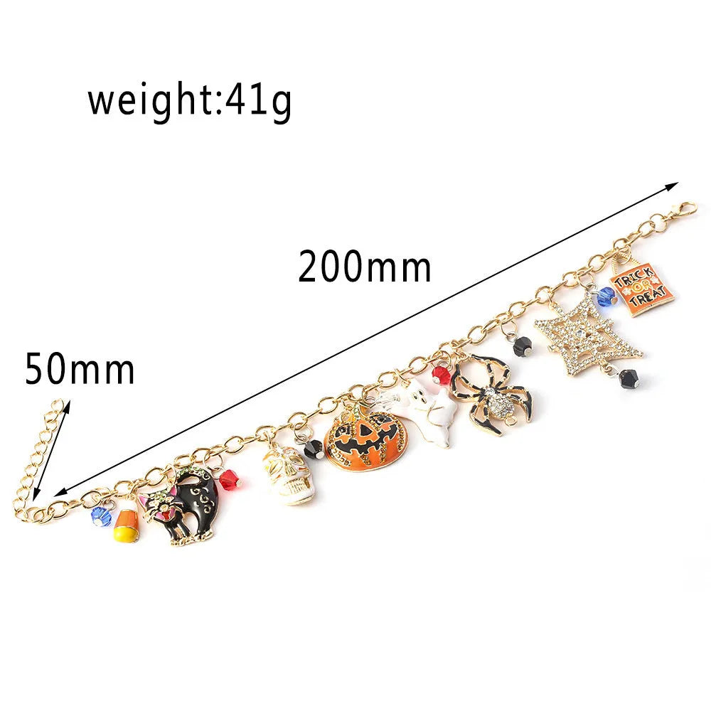 Halloween alloy bracelet with electroplating, chain length 200 mm, Style A and Style B options