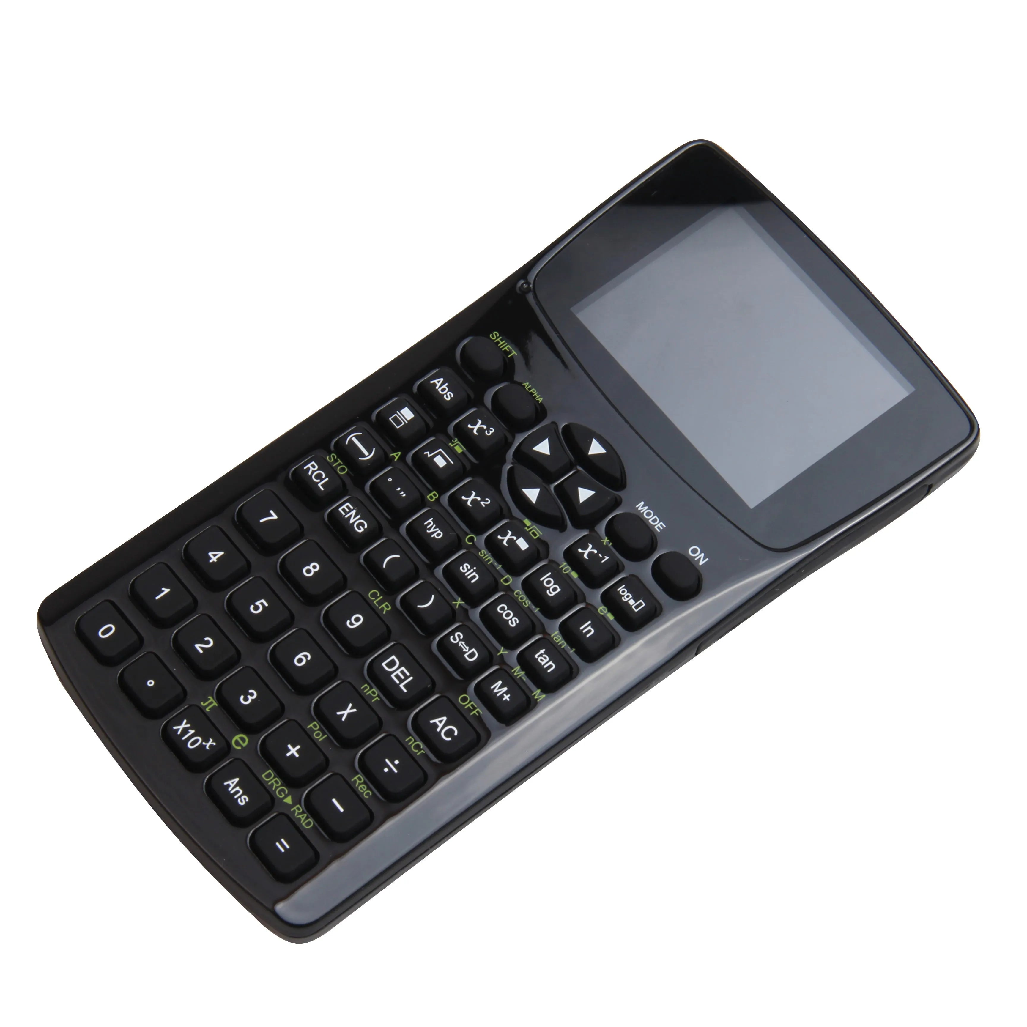 Black multifunction e-book reader with a 2.8cm screen and an adjustable strap, showing language selection menu.