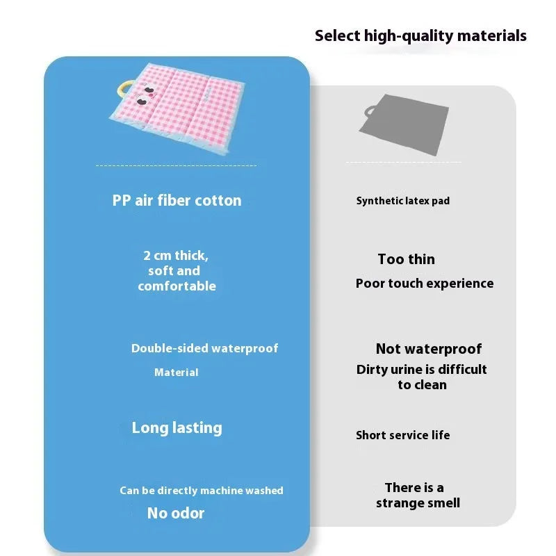 Blue plaid cool pad for dog or cat made from ice silk fabric with waterproof artificial leather base, size 72x50cm
