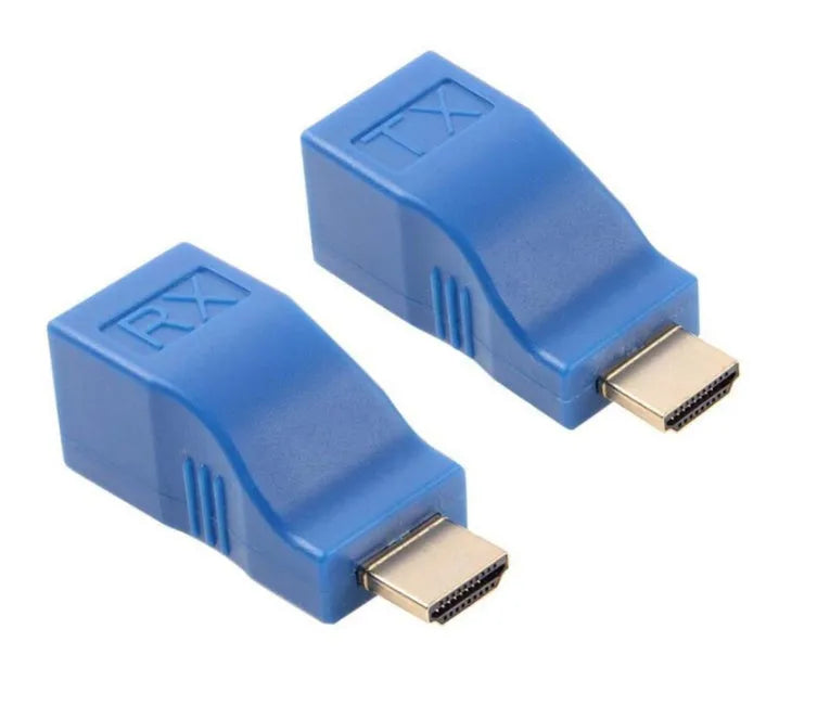 HDMI extender transmitter and receiver kit for 30-metre signal transmission via Cat-6 network cable
