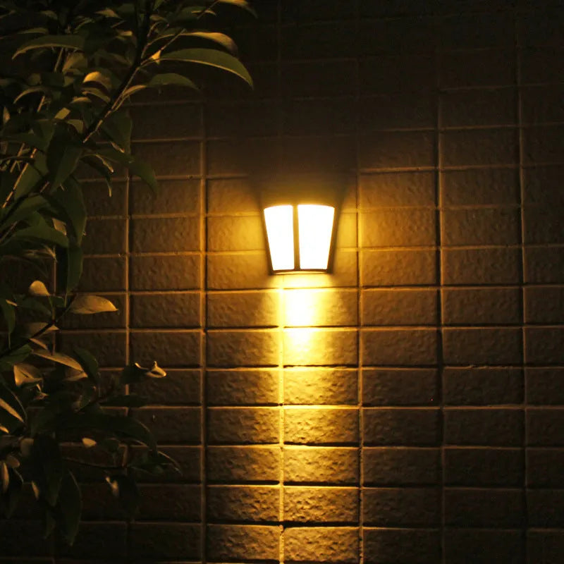 Solar wall lamp with six LED lights and smart sensor for outdoor garden or courtyard illumination