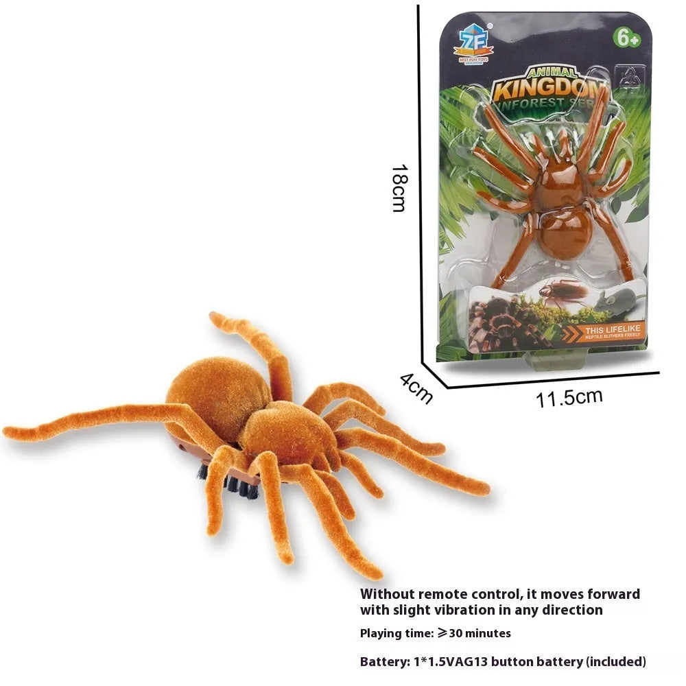 Electric vibration pet toy in four animal designs: cockroach, tarantula, mouse, and dragonfly