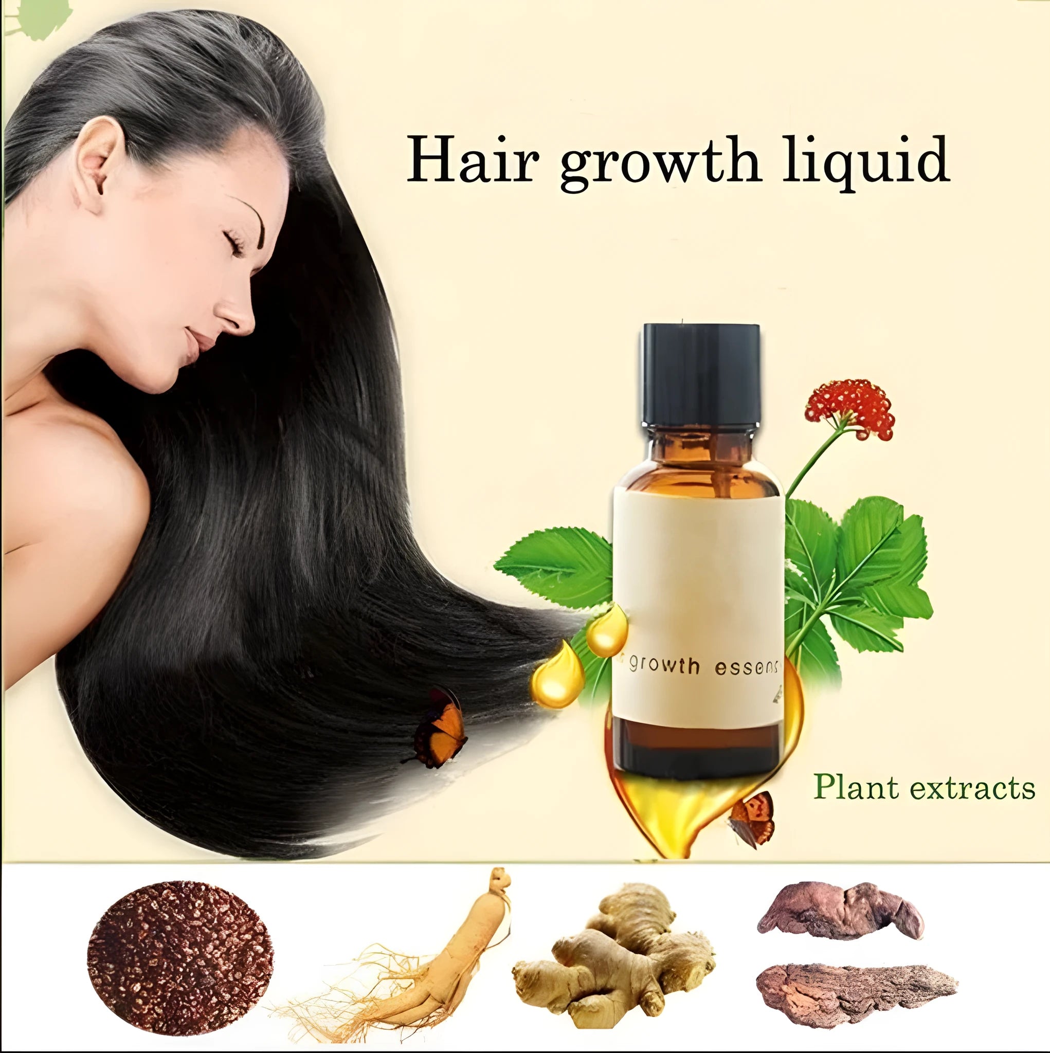 Hair growth liquid 20ml bottle for thicker hair restoration and loss prevention